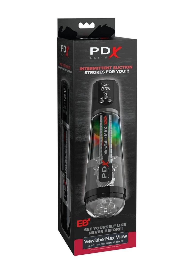 Pdx Elite Viewtube Max View Rechargeable Stroker - Black