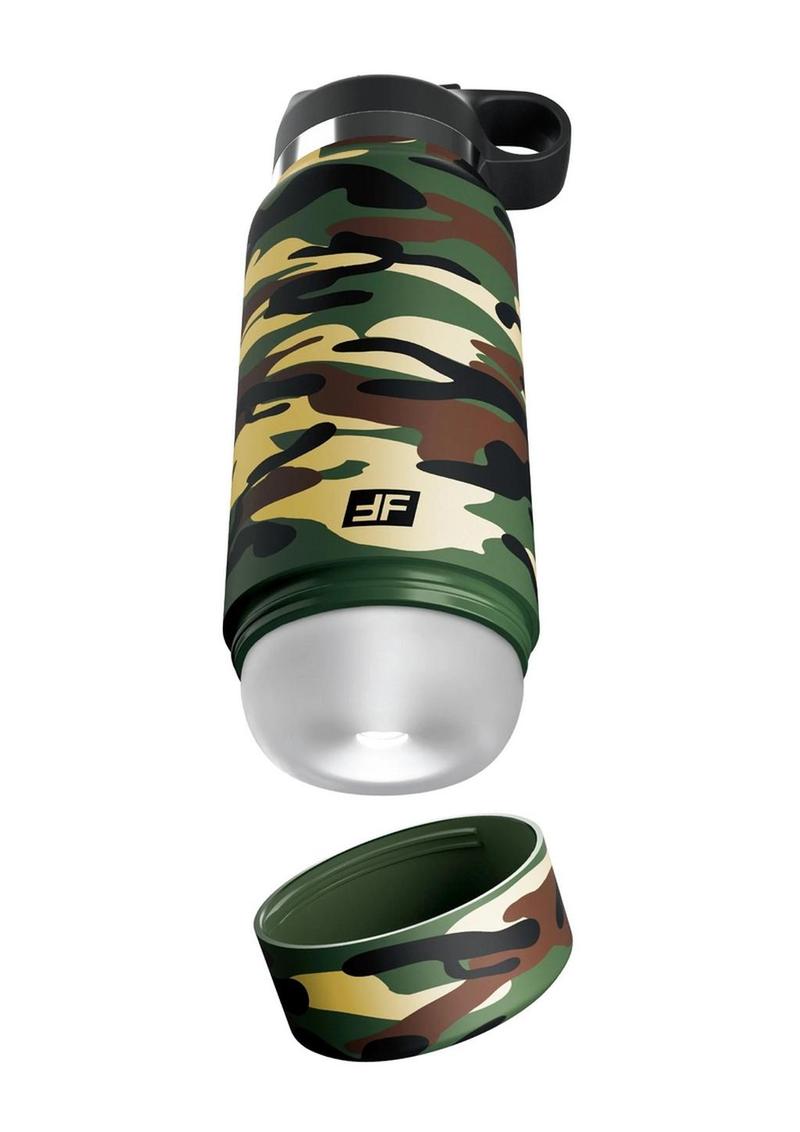 Pdx Plus Fap Flask Happy Camper Stroker - Frosted/Camo - Multicolor/White