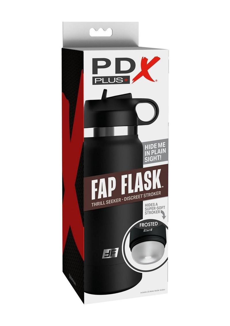 Pdx Plus Fap Flask Thrill Seeker Stroker - Frosted - Black/White