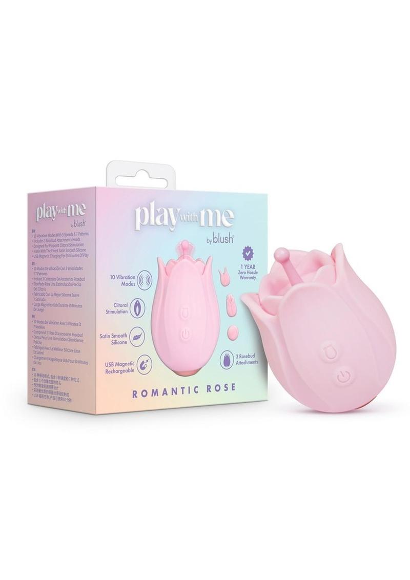 Play with Me Romanic Rose Rechargeable Silicone Clitoral Stimulator