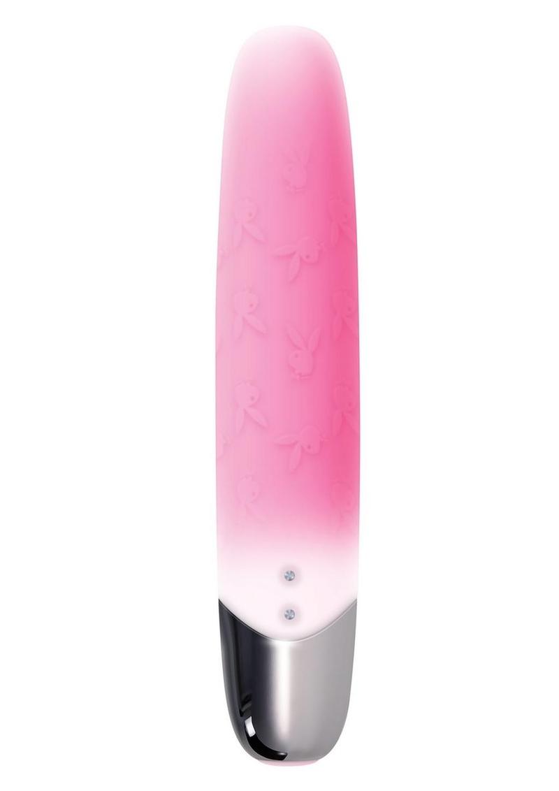 Playboy Bunnies On Parade Rechargeable Silicone Vibrator with Clitoral Stimulator