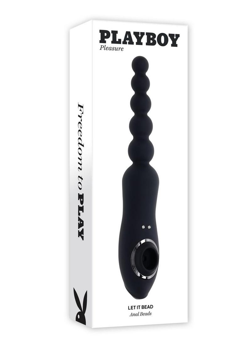 Playboy Let It Bead Rechargeable Silicone Anal Beads - Black