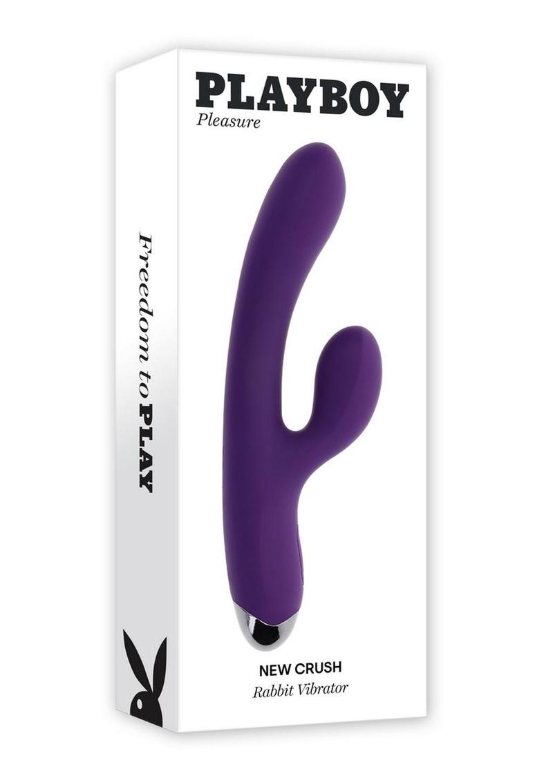 Playboy New Crush Rechargeable Silicone Dual Vibrator - Purple