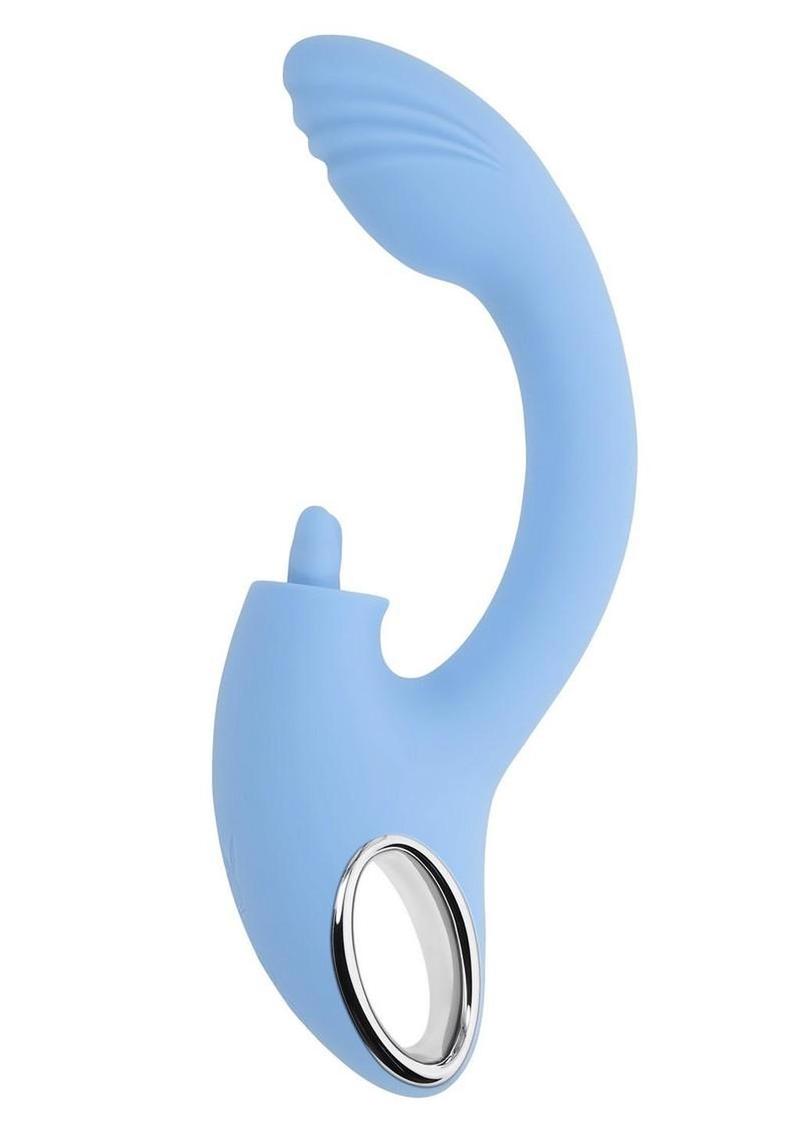 Playboy Sapphire Sky Rechargeable Silicone Dual Vibrator - Blue