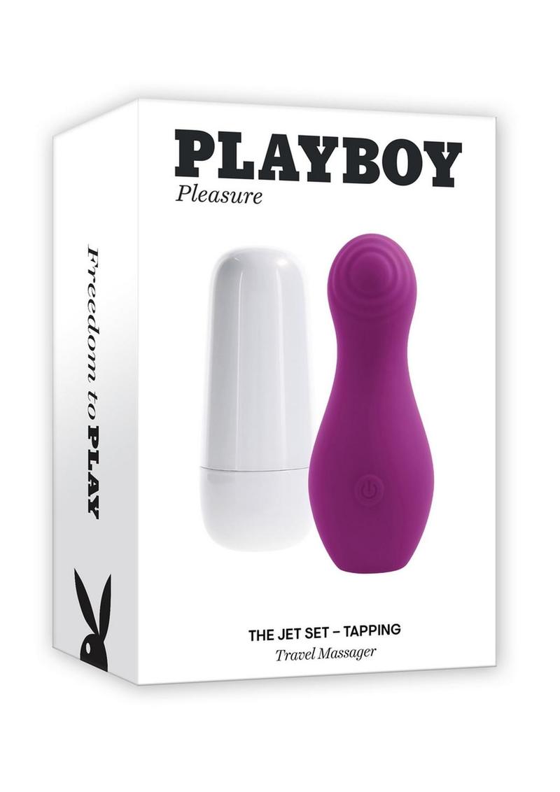 Playboy The Jet Set Tapping Rechargeable Silicone Clitoral Stimulator - Purple/White