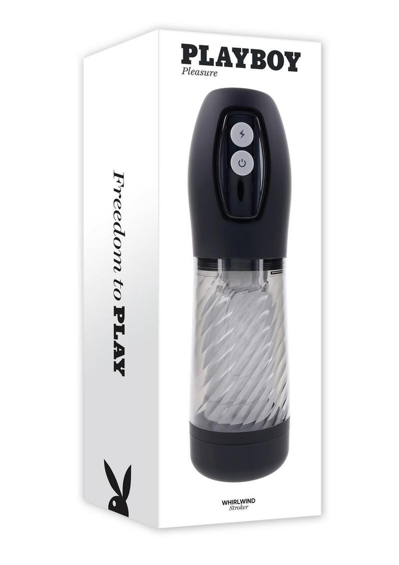 Playboy Whirlwind Rechargeable Thrusting and Spinning Stroker - Black