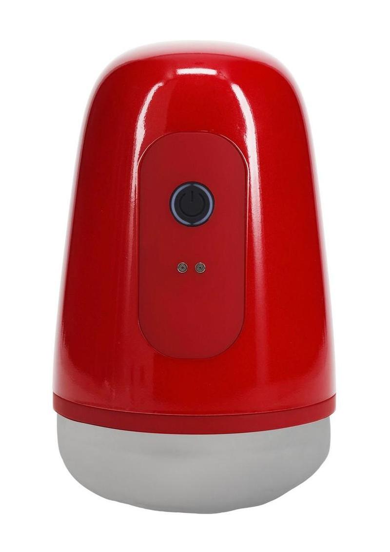 Pumped Vibrobator 10 Function Rechargeable Masturbator - Metallic - Red
