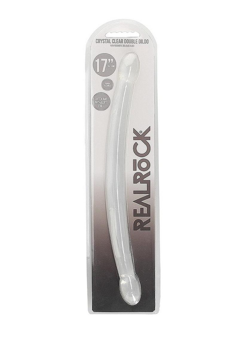 Realrock Crystal Clear Non Realistic Double Dildo - Clear - 17in