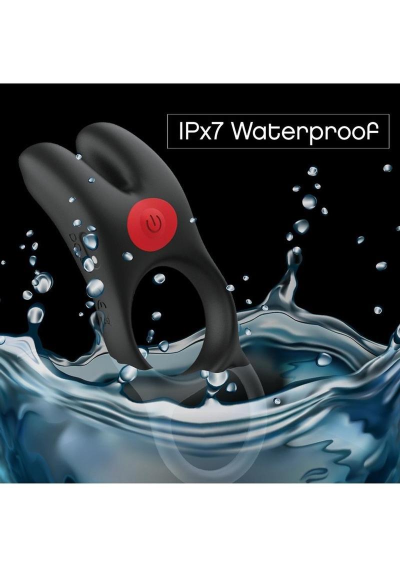 Red Dot Silicone Rechargeable Vibrating Cock Ring V1 with Remote Control