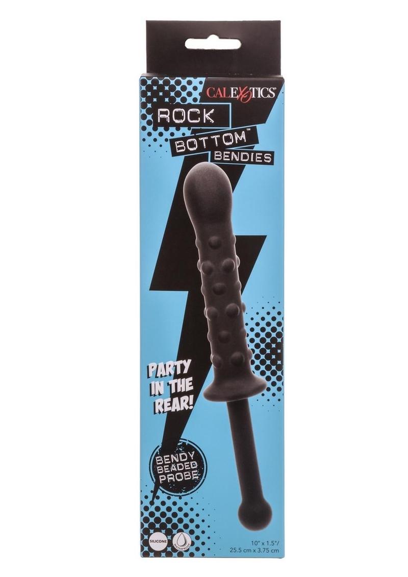 Rock Bottom Bendies Bendy Beaded Probe Rechargeable Silicone Anal Vibrator - Black