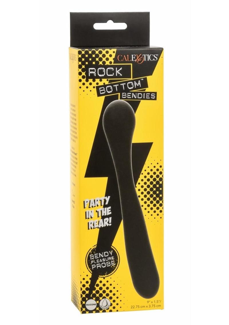 Rock Bottom Bendies Bendy Pleasure Probe Rechargeable Silicone Anal Vibrator - Black