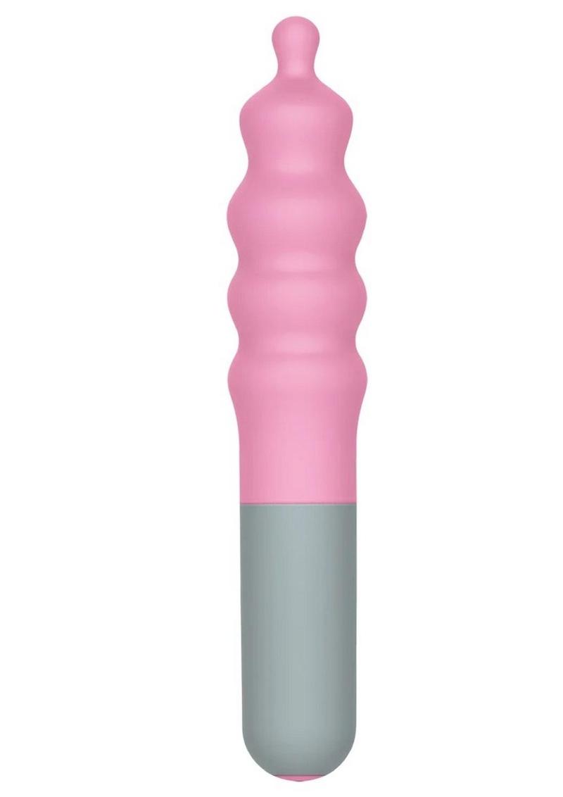 Rock Candy Bubble Gusher Rechargeable Silicone Clitoral Vibrator - Gray/Pink