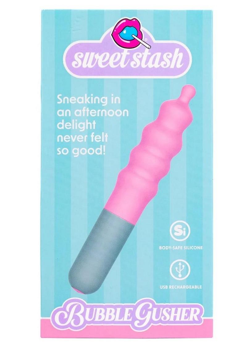 Rock Candy Bubble Gusher Rechargeable Silicone Clitoral Vibrator - Gray/Pink