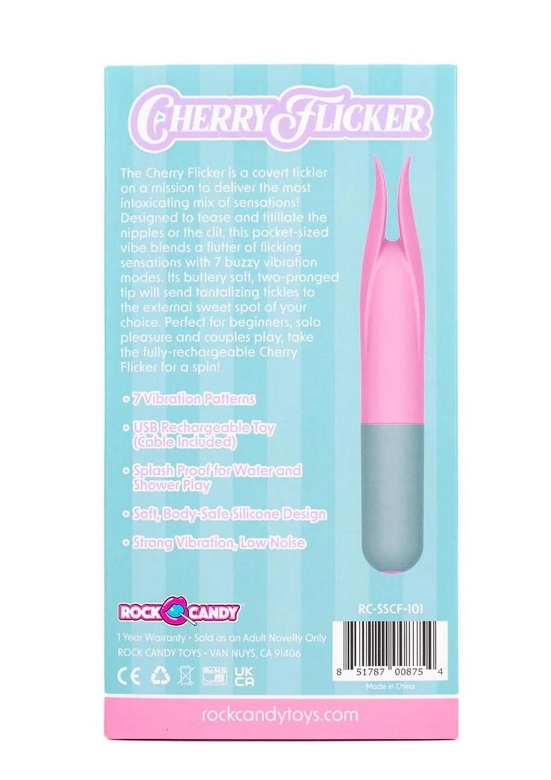 Rock Candy Cherry Flicker Rechargeable Silicone Tickler