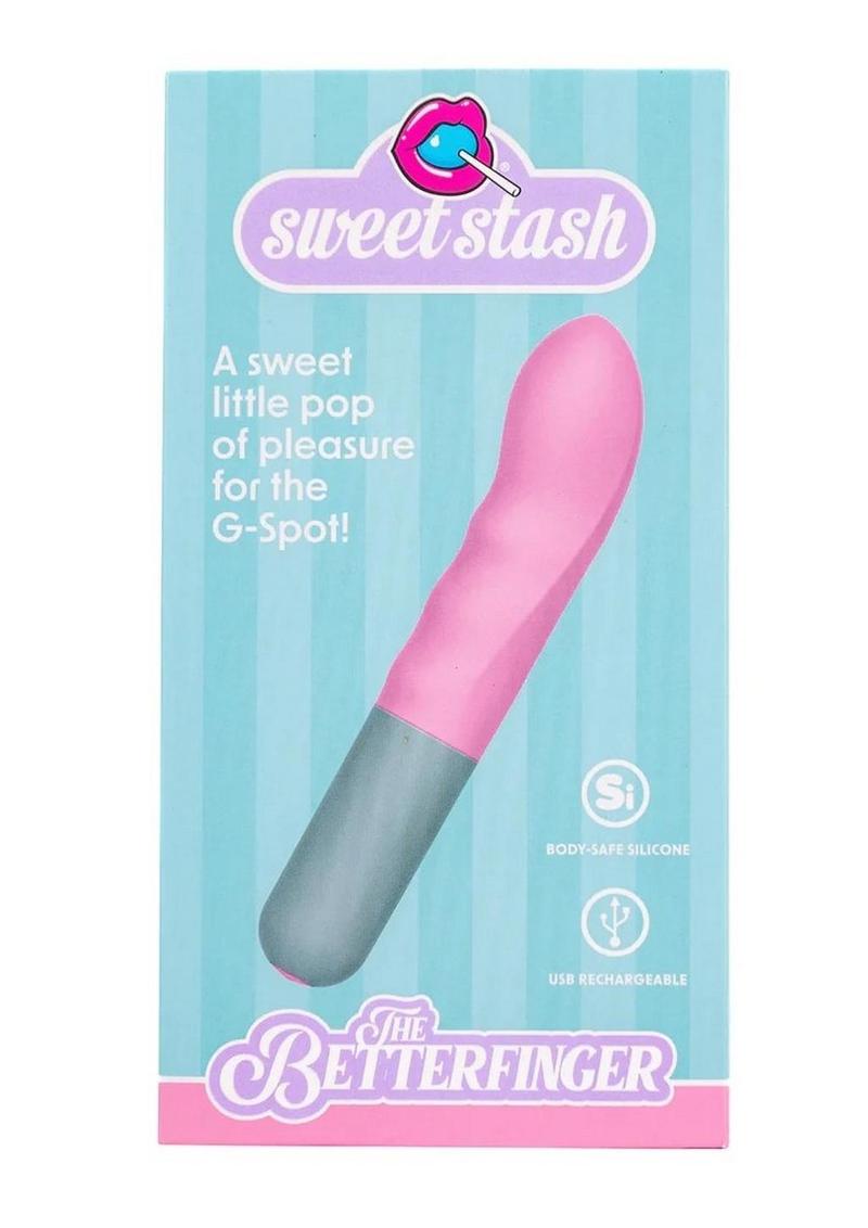 Rock Candy The Betterfinger Rechargeable Silicone G-Spot Vibrator - Gray/Pink