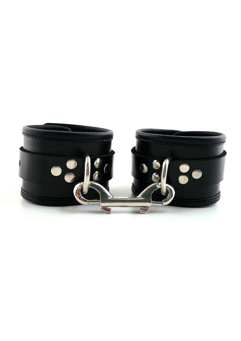 Rouge Leather Ankle Cuffs - Black