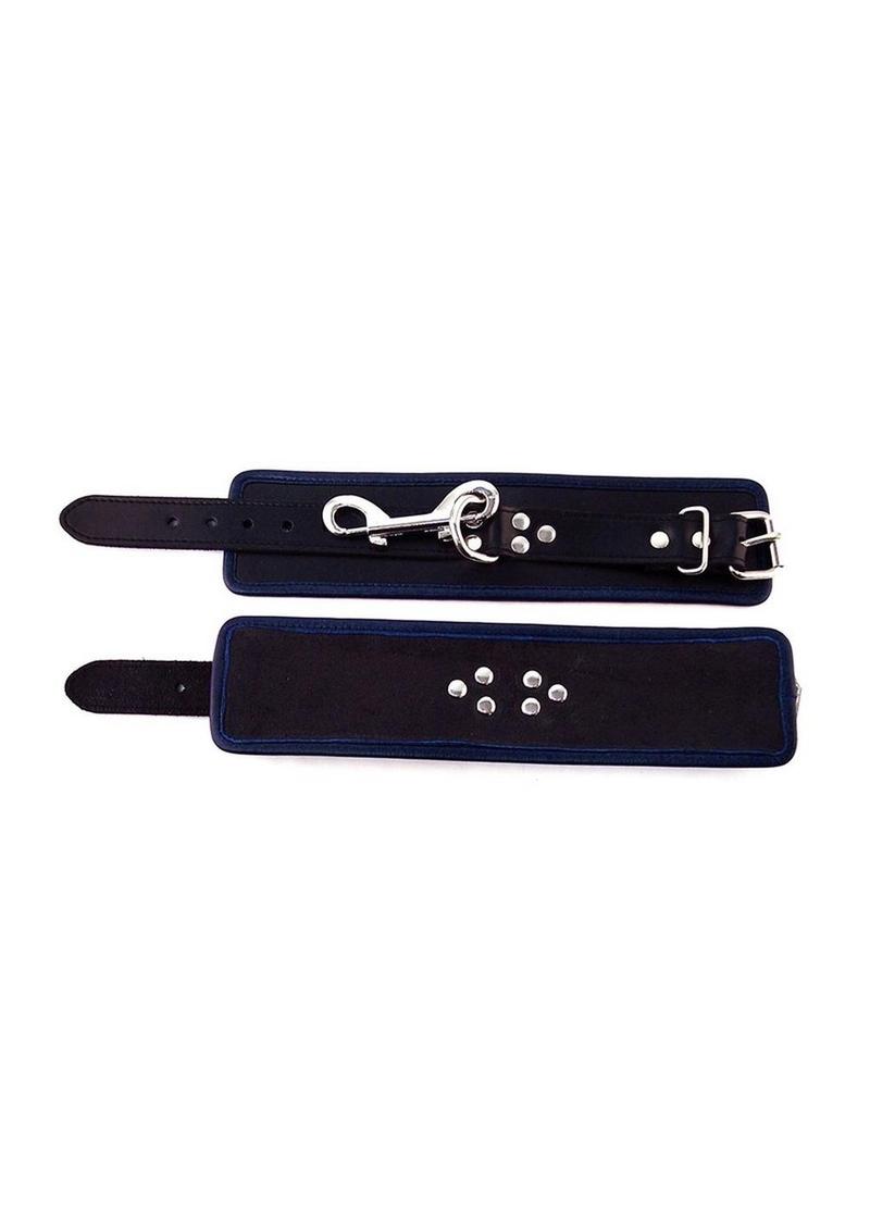 Rouge Leather Wrist Cuffs - Black/Blue