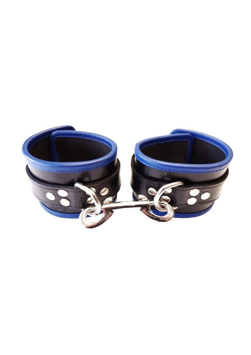 Rouge Leather Wrist Cuffs - Black/Blue