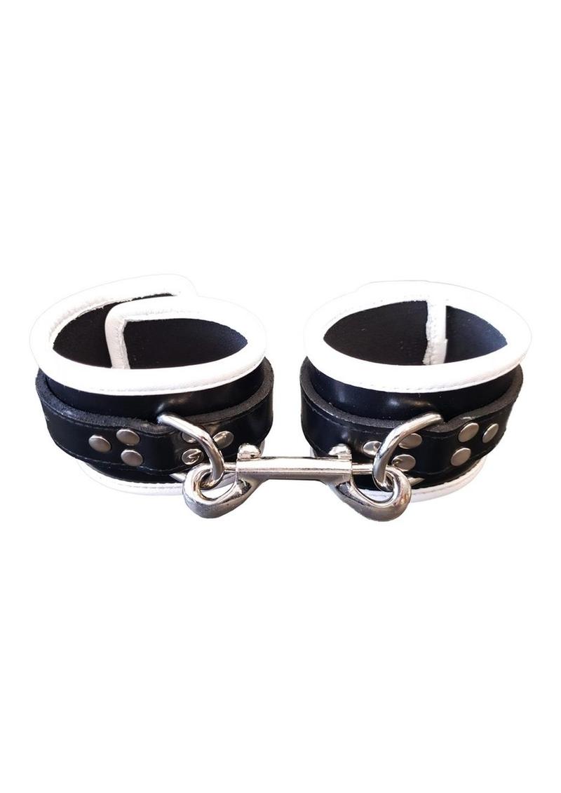 Rouge Leather Wrist Cuffs - Black/White