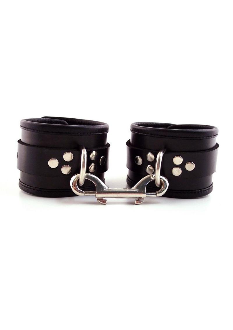 Rouge Leather Wrist Cuffs - Black