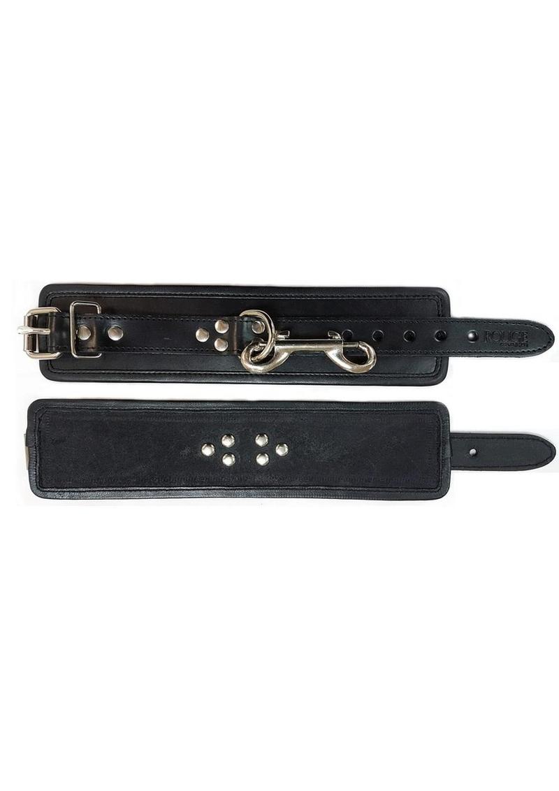 Rouge Leather Wrist Cuffs - Black