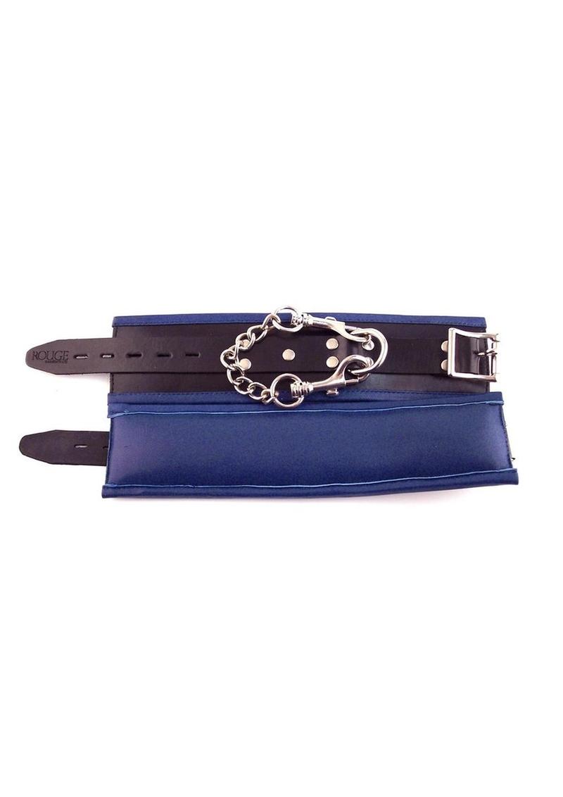 Rouge Padded Leather Wrist Cuffs - Black/Blue