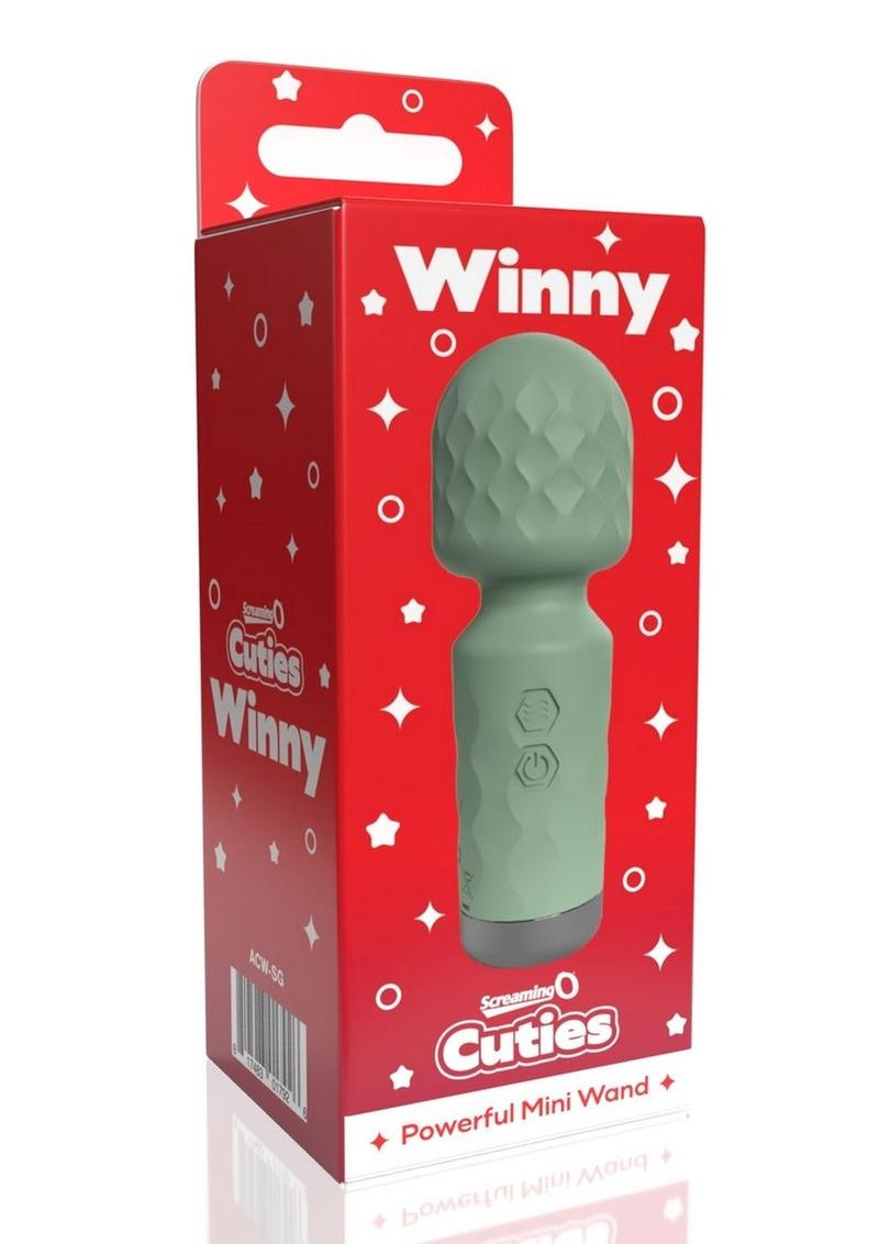 Screaming O Cuties Winny Rechargeable Silicone Vibrating Mini Wand - Sage - Green