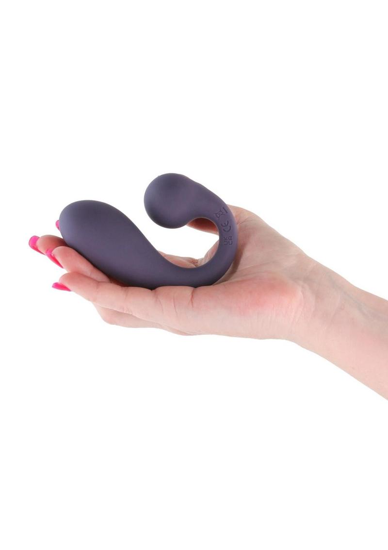 Secrets Maple Rechargeable Silicone G-Spot Warming Vibrator with Clitoral Stimulation - Purple