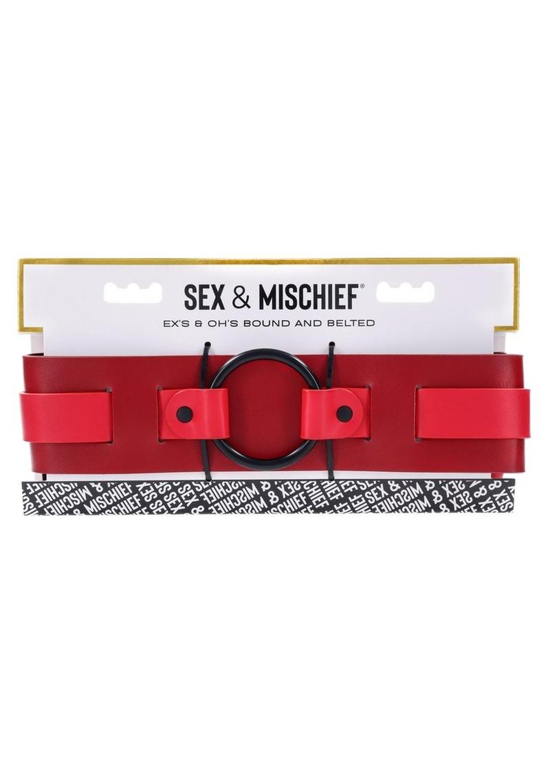 Sex and Mischief Ex's Andamp; Oh's Bound and Belted - Black/Red