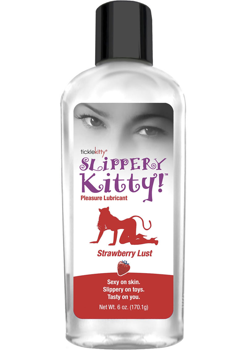 Slippery Kitty Flavored Water Based Lubricant Strawberry Lust - 6 Ounce