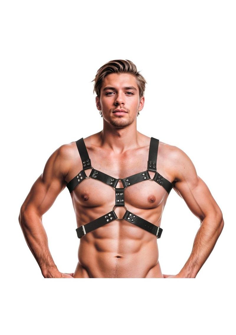 Strict 6 O-Ring Chest Harness - Black/Metal