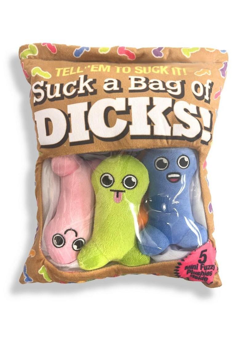 Suck A Bag Of Dicks Pillow with 5 Dicks