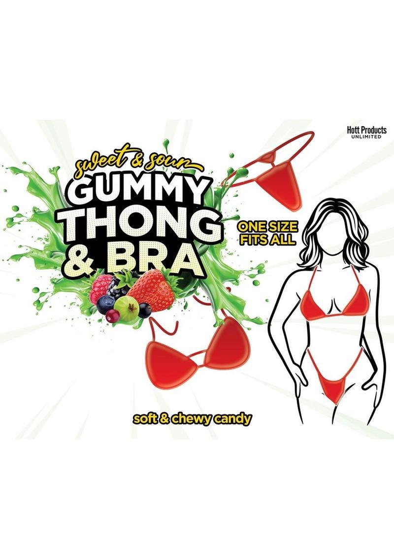 Sweet N Sour Gummy Thong and Bra - Red