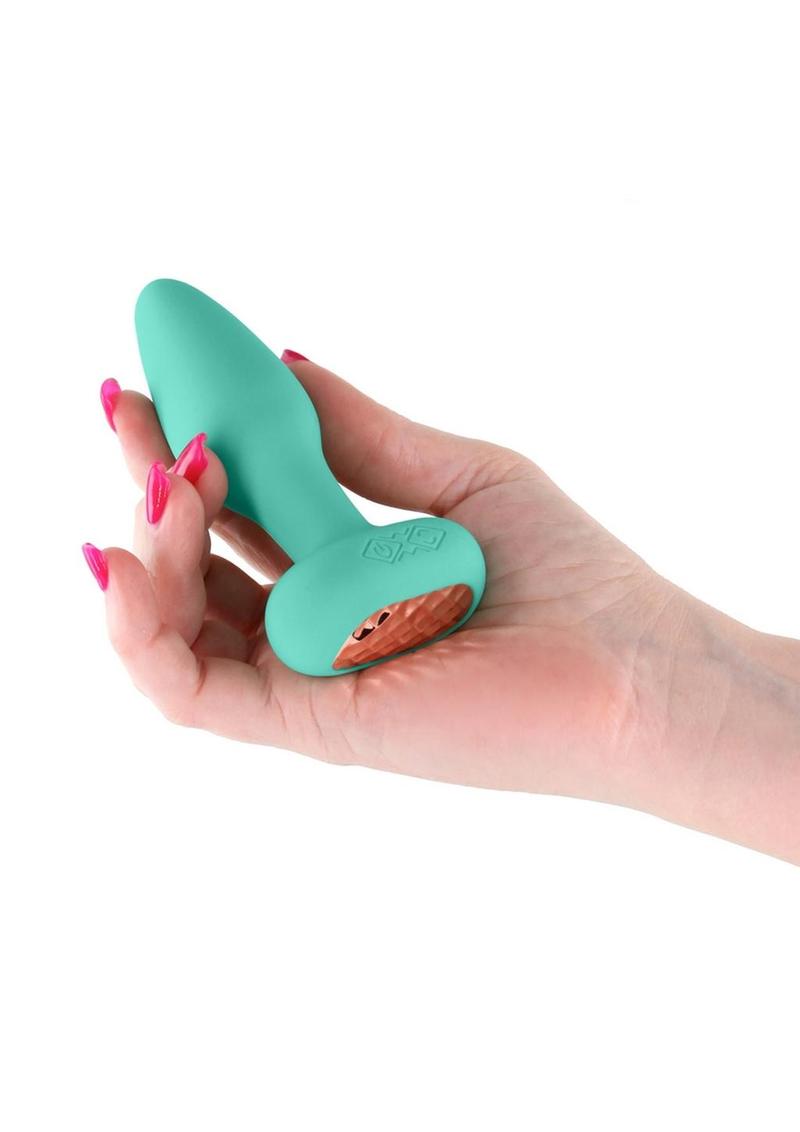 Techno Prism Rechargeable Silicone App Compatible Anal Plug - Teal