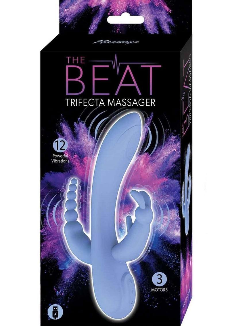 The Beat Trifecta Rechargeable Silicone Multifunction Rabbit Vibrator - Purple/Violet