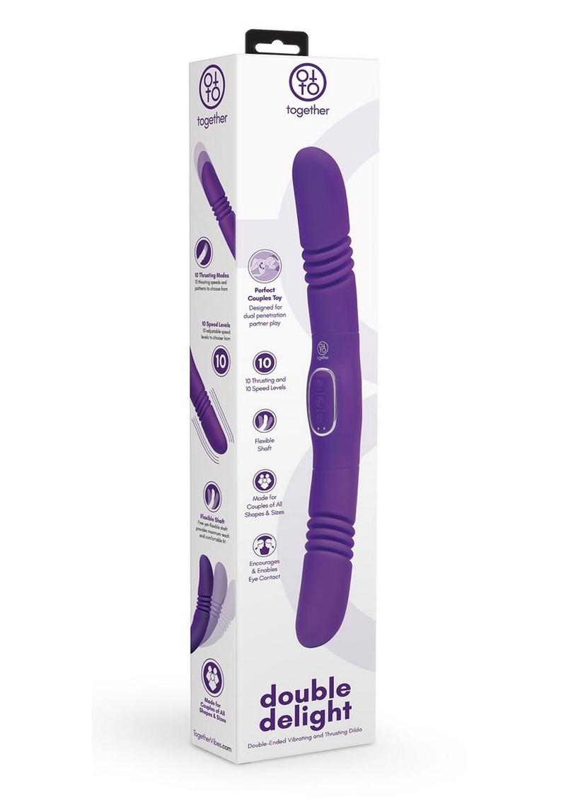 Together Toys Double Delight Rechargeable Silicone Couples Vibrator - Purple/Silver