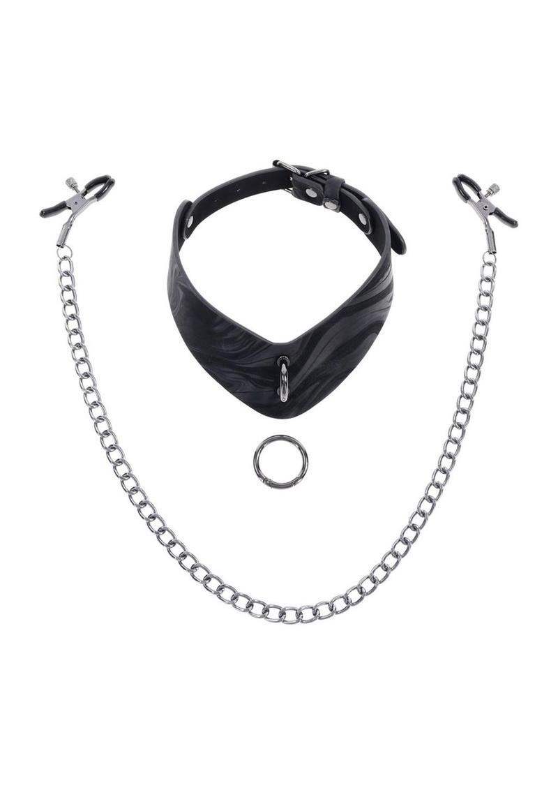 Velvet Noir Collar and Removable Clamps