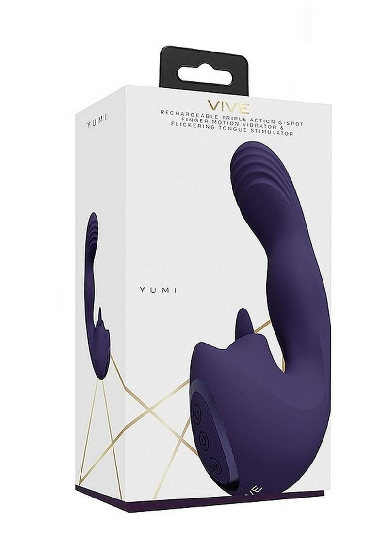 Vive Riko Rechargeable Silicone Triple Motor G-Spot Finger Motion Vibrator - Purple