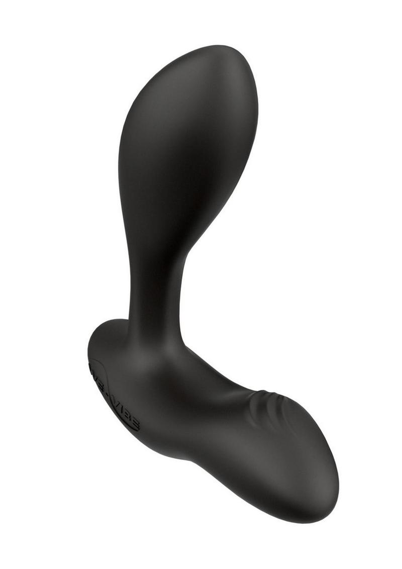 We-Vibe Vector+ Rechargeable Silicone Vibrating Prostate Massager with Remote Control - Black/Charcoal Black