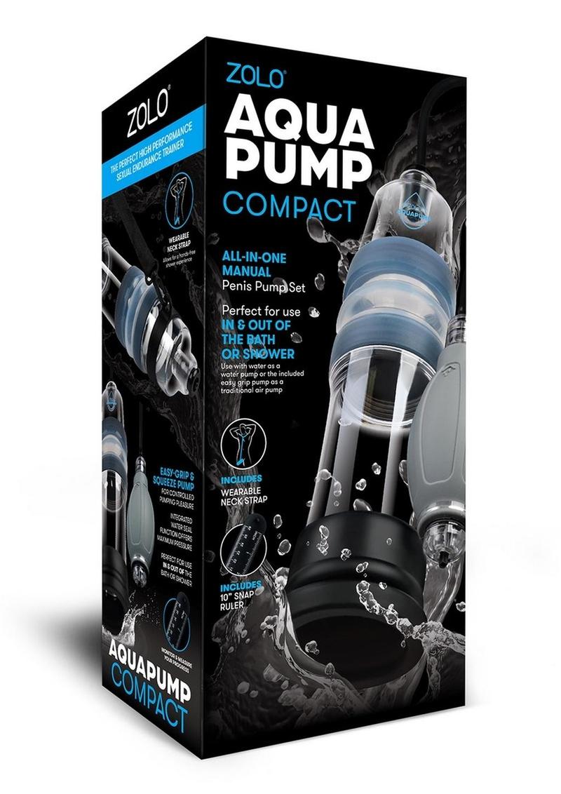 ZOLO Aquapump Compact Silicone Penis Pump - Black/Blue