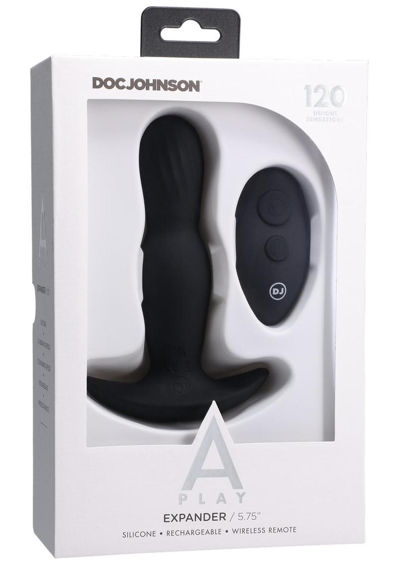 A-Play Expander Rechargeable Silicone Anal Plug with Remote Control - Black