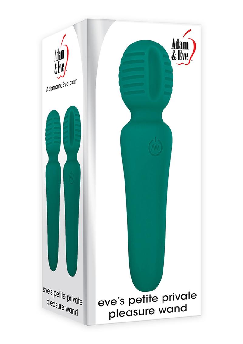 Adam and Eve - Eve's Petite Private Pleasure Silicone Rechargeable Wand Massager - Green