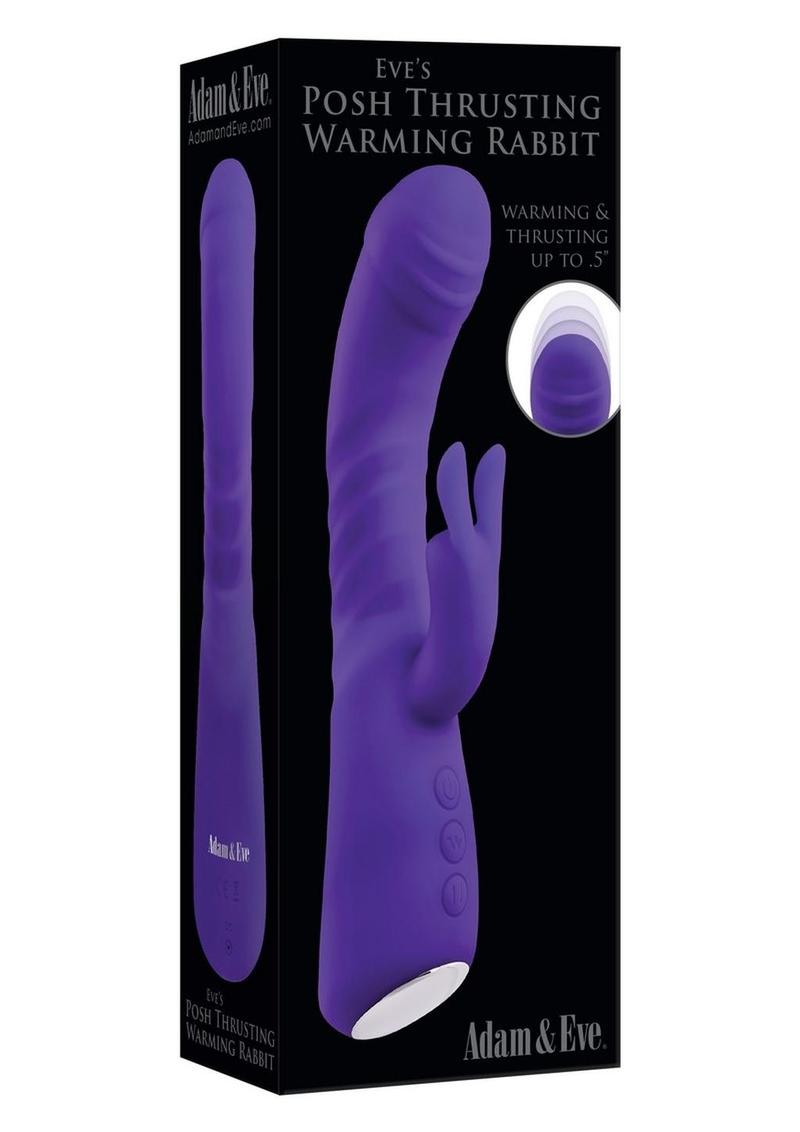 Adam and Eve - Eve's Posh Thrusting Warming Rechargeable Silicone Rabbit - Purple