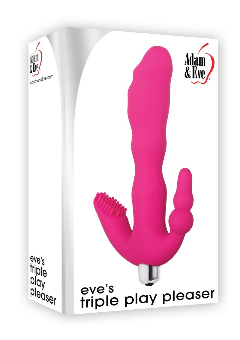 Adam and Eve - Eve's Triple Play Pleasure Silicone Triple Stimulator - Pink