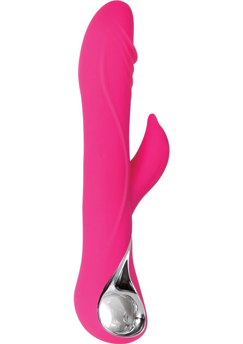 Adam and Eve The Dancing Dolphin Rechargeable Silicone Rotating Vibrator - Pink