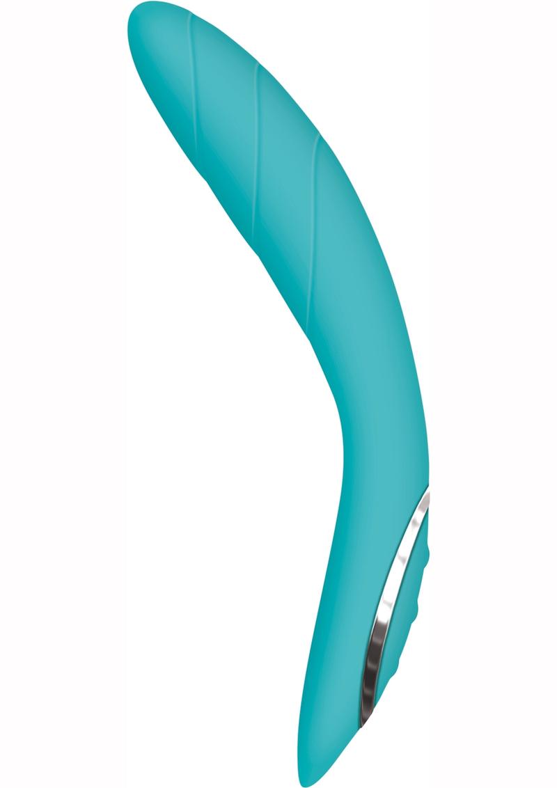 Adam and Eve The G-Gasm Curve Rechargeable Silicone Vibrator - Aqua/Blue