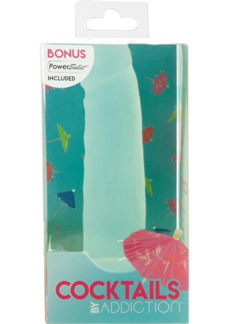 Addiction Cocktails Vibrating Silicone Dildo - Green/Mint Mojito - 5.5in