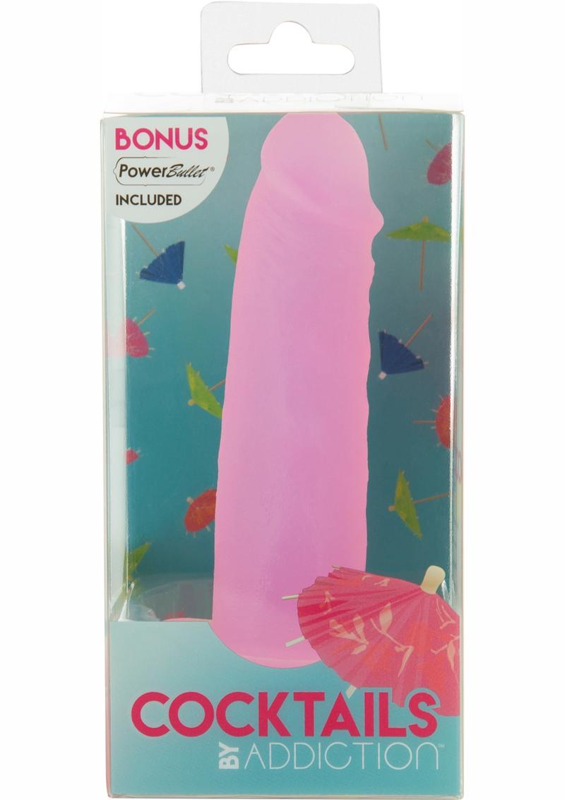 Addiction Cocktails Vibrating Silicone Dildo - Purple/Purple Cosmo - 5.5in