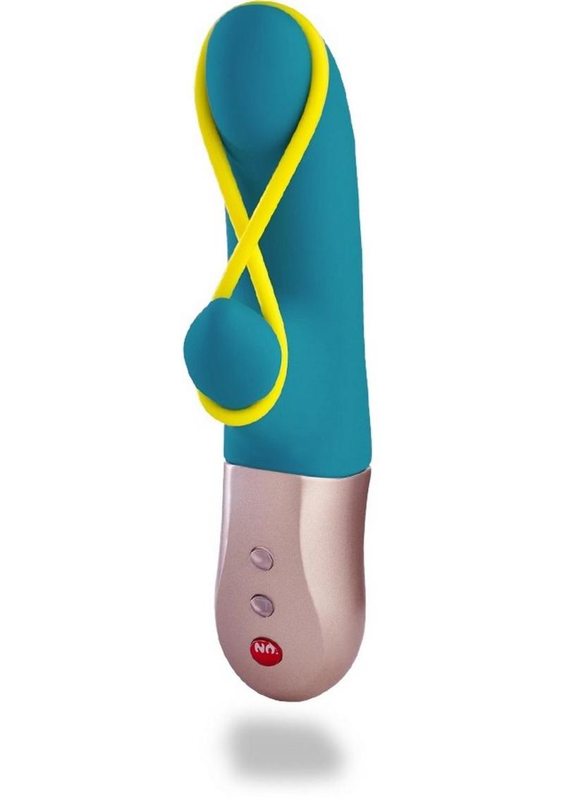 Amorino Silicone Vibrator with Clitoral Stimulator - Blue/Petrol