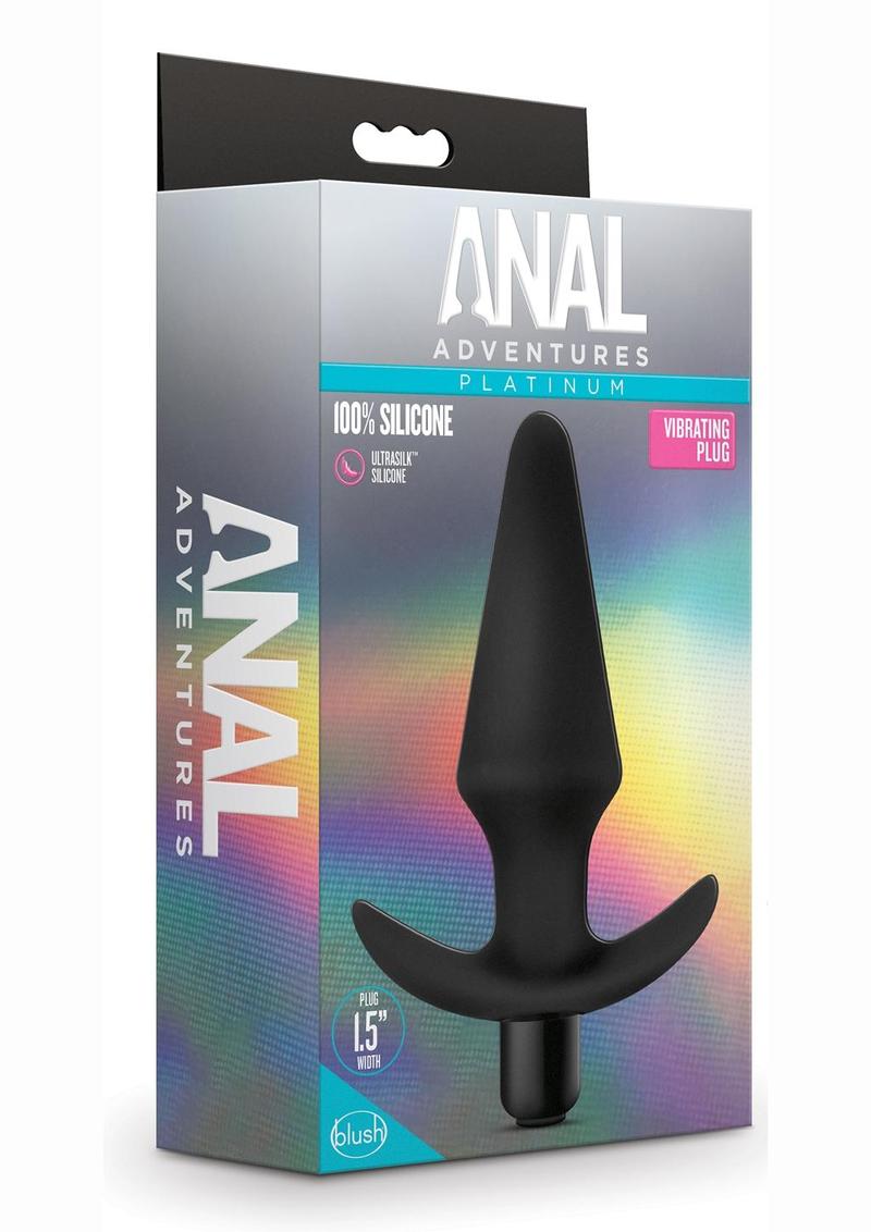 Anal Adventures Platinum Silicone Vibrating Plug - Black